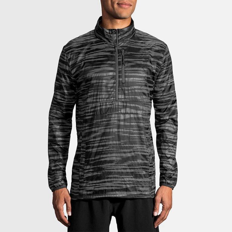 Brooks Lsd Pullover NZ - Men's Running Jackets - Grey (30618-KPVJ)